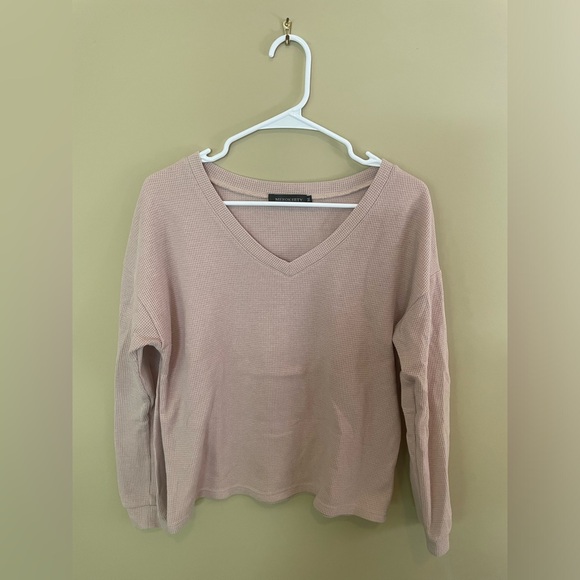 LOUNGE SET, sz M, Merokeety from Amazon, waffle knit, top & bottom, beige/pink - Picture 6 of 8